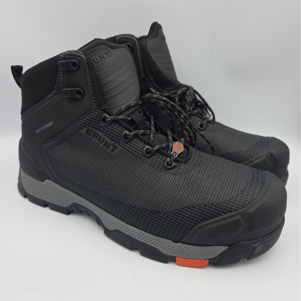 Size 10.5 Brunt Ryng Comp Toe Work Boots Black Waterproof Slip Resistant